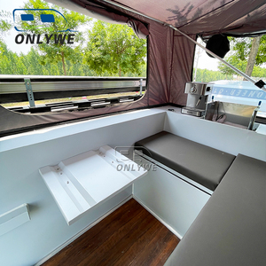 ONLYWE Prix Abordable <span class=keywords><strong>Remorque</strong></span> de Camping Légère Petite <span class=keywords><strong>Caravane</strong></span> avec Auvent et Tente <span class=keywords><strong>Pliante</strong></span> - Product Image 5