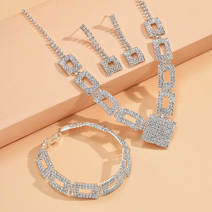 Conjunto de joyería <span class=keywords><strong>popular</strong></span> europea americana para fiestas compromisos bodas vacaciones-incluye collar pendientes pulsera nupcial - Product Image 2