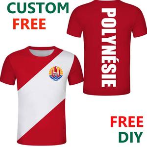 Polynésie française <span class=keywords><strong>drapeau</strong></span> personnalisé gratuit armoiries t-shirt tahitien hommes emblème T-Shirts livraison directe hommes été décontracté hauts - Product Image 3