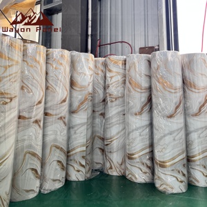 Wayon 3D mermer PVC duvar kağıdı banyo yatak odası duvar dekor için parlak altın su geçirmez kendinden yapışkanlı alüminyum yoğurt folyosu & yapıştır - Product Image 2