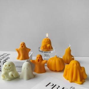 Moule à bougie en silicone DIY en forme de fantôme pour Halloween – Outil amusant pour gâteaux parfumés pour fête de la Toussaint - Product Image 1