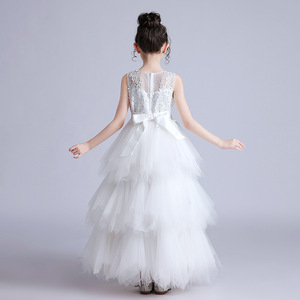 Robes en <span class=keywords><strong>tulle</strong></span> à plusieurs niveaux, robes de demoiselle d'honneur brodées pour mariage, enfants - Product Image 4