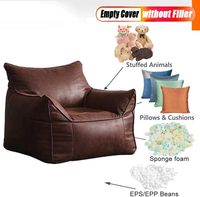 Housse de Pouf Poire Sans Rembourrage, Fauteuil Paresseux en Cuir de Luxe, Housse de Canapé Simple