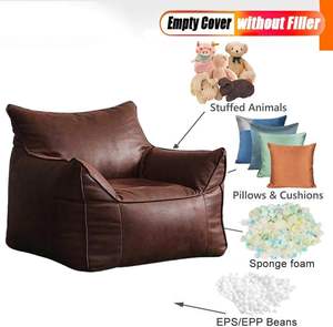 Fodera per Poltrona Sacco Senza Imbottitura, Lussuosa Fodera per Divano Singolo Pigro in Pelle, Poltrona <span class=keywords><strong>Pouf</strong></span> Sacco - Product Image 5