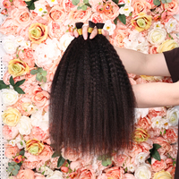 Afro crespo capelli umani lisci intrecciati alla rinfusa senza trama, extension per capelli alla rinfusa, capelli non trasformati di alta qualità alla rinfusa per donne di colore
