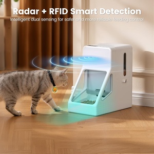 Comedero Automático para Mascotas con Control por Aplicación WiFi, Identificación por Chip RFID Inteligente de 4L, para Familias con Múltiples Mascotas, Fuente de Alimentación Dual - Product Image 3