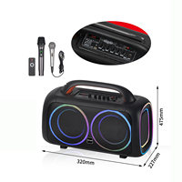 Altavoz Karaoke Inalámbrico Portátil NDR-Q66 con Doble Controlador, Altavoz Estéreo con Bajos Profundos, Woofer HIFI, Luces LED, Altavoces Activos para Fiestas y DJ