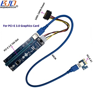 การ์ดแปลง <span class=keywords><strong>VER</strong></span> <span class=keywords><strong>009S</strong></span> PCI-E 3.0 16X เป็น 1X พร้อมสายไฟ Molex 4PIN และสาย USB 3.0 ยาว 60 ซม. สำหรับการ์ดจอ GPU ขายส่งจากโรงงาน - Product Image 1