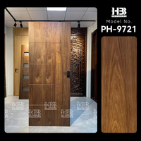 Porte intérieure pré-montée moderne en bois massif avec placage en noyer noir américain, étanche, pour chambre résidentielle/villa/appartement