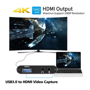 Tarjeta de Captura de Video HD-MI 1080P HD para PC PS4, Transmisión en Vivo con USB 3.0, Compatible con Win/Mac/Linux, Graba en Formato JPEG/AVI/WAV - Product Image 2