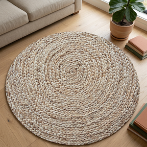 Tapis réversible tressé à la main en jute et laine, pour salon, enfants, nouveauté, adulte, en polybag, uni, revêtement de sol, Uttar Pradesh, 10F, épais - Product Image 2