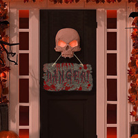 Plaques décoratives murales et de porte en bois pour Halloween, avec effet de sang coulant, avertissement d'horreur, accessoires pour maison hantée BS200