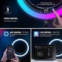 Kit d'éclairage photographique Neewer RP19C, anneau lumineux LED RGB de 19 pouces avec support pour maquillage, streaming en direct, appels vidéo