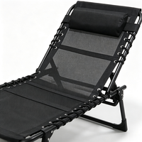 Chaises pliantes de plage et de piscine décontractées d'extérieur avec impression de logo personnalisé, cadre métallique durable multifonctionnel, respirant, triple pliage, inclinable