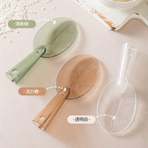 Cuillère à riz en forme de T, transparente, blanche, vert frais, orange vibrant, en plastique antiadhésif, portable, pour cuiseur à riz, usage domestique - Product Image 4