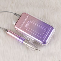 Nouvelle perceuse à ongles électrique sans fil portable et de bureau, rechargeable, à vitesse de 35000 tr/min, avec dégradé de couleurs en forme de cœur, sans balais