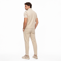 Ensemble de 3 pièces avec logo personnalisé, veste, t-shirt en coton mercerisé pour homme, tenue décontractée, survêtement sportif