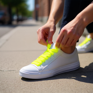 Laccio per scarpe Ilan 140 cm giallo fluorescente per sneakers - Product Image 2