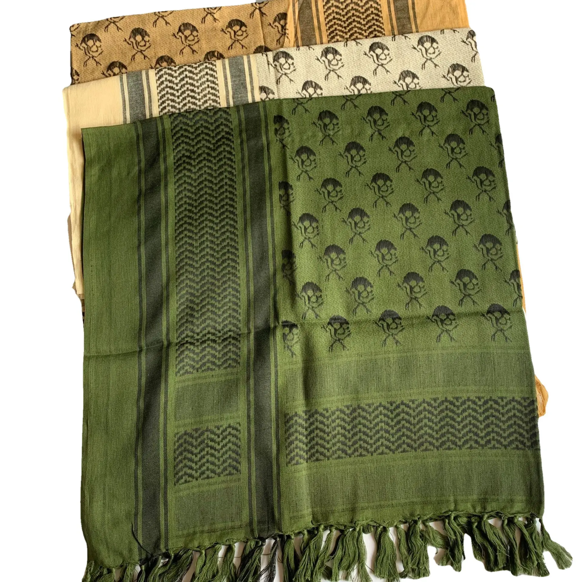 Shemagh Arab Scarf For Men Green Red Cotton Polyester Desert Head Neck Scarf Palestinian Keffiyeh Scarf Arab Shemagh