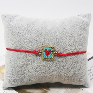 Bracciale Boho <span class=keywords><strong>con</strong></span> Cuore <span class=keywords><strong>e</strong></span> <span class=keywords><strong>Perline</strong></span> Miyuki, Cornice Dorata, Fatto a Mano, Regolabile, Intrecciato, per Commercio all'Ingrosso Transfrontaliero - Product Image 6