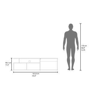 Selma Floating 63 Wide <b>Tv</b> <b>Stand</b> With Two Cabinets Six Shelves Cable Management Entertainment Center <b>For</b> Living Room <b>Wall</b> - Product Image 4
