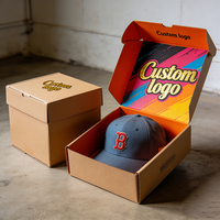 Kit de fabrication de boîte à chapeaux, boîte de rangement pour casquettes de baseball au design personnalisé, boîte cadeau de luxe, boîte d'expédition pour casquettes snapback avec lamination mate imperméable