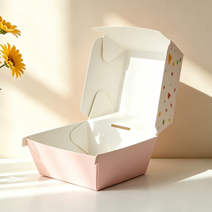 Cajas de Cartón Desechables de Alta Calidad para Envasado de Alimentos, Diseño Personalizado Tipo Concha, Caja Cuadrada para Hamburguesas para Llevar - Product Image 6