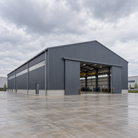 Atelier à structure en acier à travée libre, conforme AISC, entrepôt métallique résistant aux intempéries, bâtiment industriel de stockage