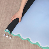Tapis de Mahjong de Luxe Moderne (80x80 cm) Anti-bruit Antidérapant Américain pour Divertissement de Table avec Sac de Transport pour 3 Dés