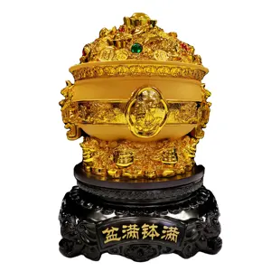 Ciotola del tesoro cinese YuanBao lingotto d'oro a forma di scarpa Feng shui resina artigianato lingotto ornamento