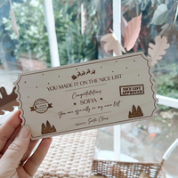 Billet personnalisé en bois pour la liste des bonnes actions de Noël, ornement souvenir de Noël, accessoire de fête, décoration de photomaton, carte de mariage et d'anniversaire