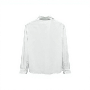 Camisa Casual de Popelina de Algodón Blanca para Hombre, Manga Larga, Cuello Clásico, Transpirable, Color Sólido, para Verano, 140g, Marca Personalizada - Product Image 5