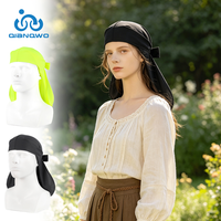 Durag unisexe pour sports de plein air, à longue queue, style pirate, en maille respirante, séchage rapide, anti-transpiration, pour le cyclisme, avec logo personnalisé, motif tête de mort