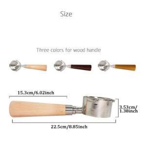 Portafiltro de café de fábrica china, tienda AM, <span class=keywords><strong>mango</strong></span> de madera, máquina de café expreso sin fondo de acero <span class=keywords><strong>Delonghi</strong></span>, 1 Uds. - Product Image 2