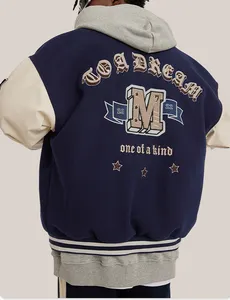 YALI individueller Stehkragen Universität Chenille Stickerei Vintage Universität Übergröße Varsity-Jacke für Herren