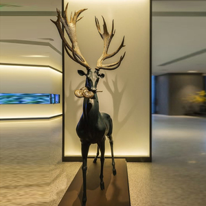 Estatua de Ciervo Elegante de Fibra de Vidrio para Exteriores, Diseño Moderno, Personalizable, Decoración para Jardín y Patio, Escultura de Ciervo de Tamaño Real - Product Image 3