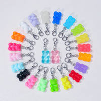 Harz Schöne Kunststoff Kleine Teddybären Schlüssel bund Anhänger Süßigkeiten Farbe Teddybären Großhandel Bär Charms für Schmuck herstellung Anhänger