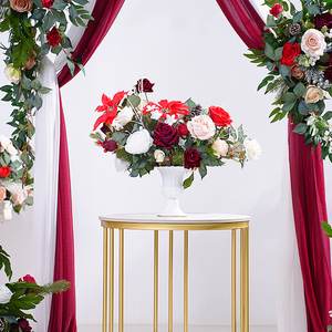 A866202 Christmas Series Red <strong>Vase</strong> <strong>Flower</strong> Ball Window Display Wedding Floral Arrangement Event Decor Supplies Photo Props - Product Image 5