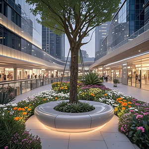 Y912 Custom Fiberglass Flowerpot Chair Modern Lounge Seats for Mall Hospital Public Waiting Areas - Product Image 3