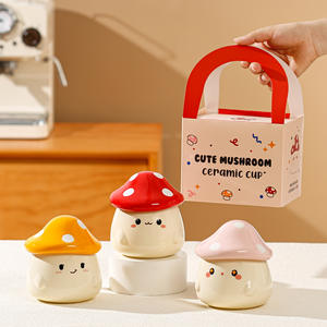 New Bone China Vidrados 3d Cerâmica Leite Copo De Café Cogumelo Cartoon Kid 11 Oz Caneca Louça Escritório Home Handle Estilo Bonito - Product Image 6