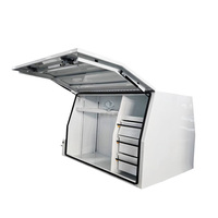 Boîte à outils personnalisée à double cabine avec plateau amovible et ouverture latérale de l'auvent