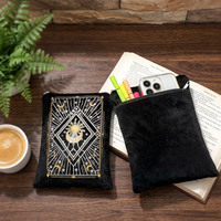 Pochette en velours zippée personnalisée, imprimée et brodée, pour cartes de tarot / livres bibliques