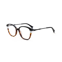 Montures de lunettes en acétate tendance pour femmes, montures optiques transparentes à blocs de couleur, lunettes rétro en gros