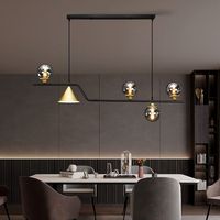 Table à manger de cuisine moderne, bureau, pendentif de chambre, luminaire de décoration intérieure, éclairage de plafond Led boule de verre noir