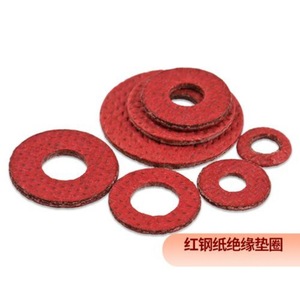 Red Steel Paper <b>Insulation</b> <b>Washers</b> Customizable Size Thickness High Heat Resistance For Electrical Applications - Product Image 1
