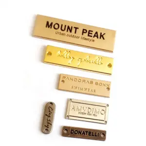 Gold Silver Color Brand Metal Name Plate Aluminium Labels Logo