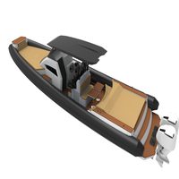 Offre Spéciale grande vitesse 28ft Rib Hypalon/PVC fibre de verre coque RIB bateau gonflable manufacture