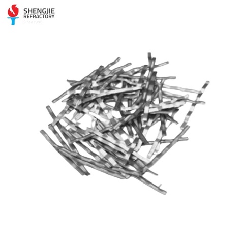 Hook-Shaped Glued Steel Fibers for Building Used for Concrete Reinforcement in Refractory Materials