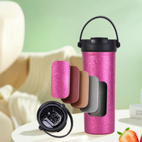 Mug à eau de voyage en acier inoxydable de qualité alimentaire sans BPA de 17 oz avec boucle de transport portable