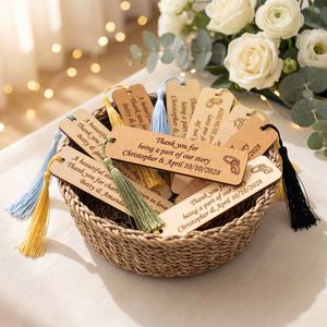 Personalized Wooden <b>Bookmark</b> Wedding Favor, Book Lover <b>Gift</b>, Bulk Guest Keepsake, Rustic Party Souvenir - Product Image 2